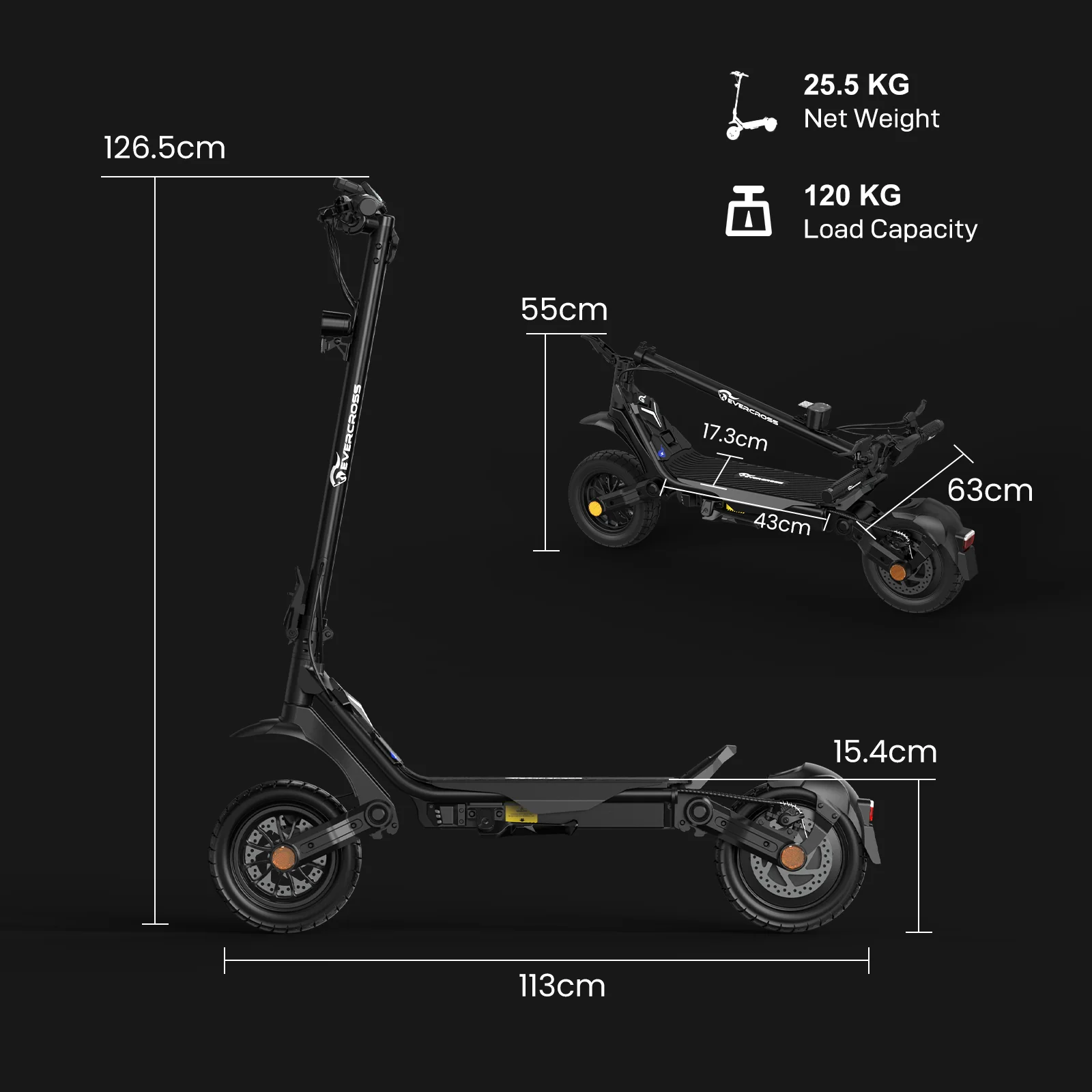 Evercross C3 – Elektrischer Klapp-Roller für Erwachsene-25km/h - Image 9